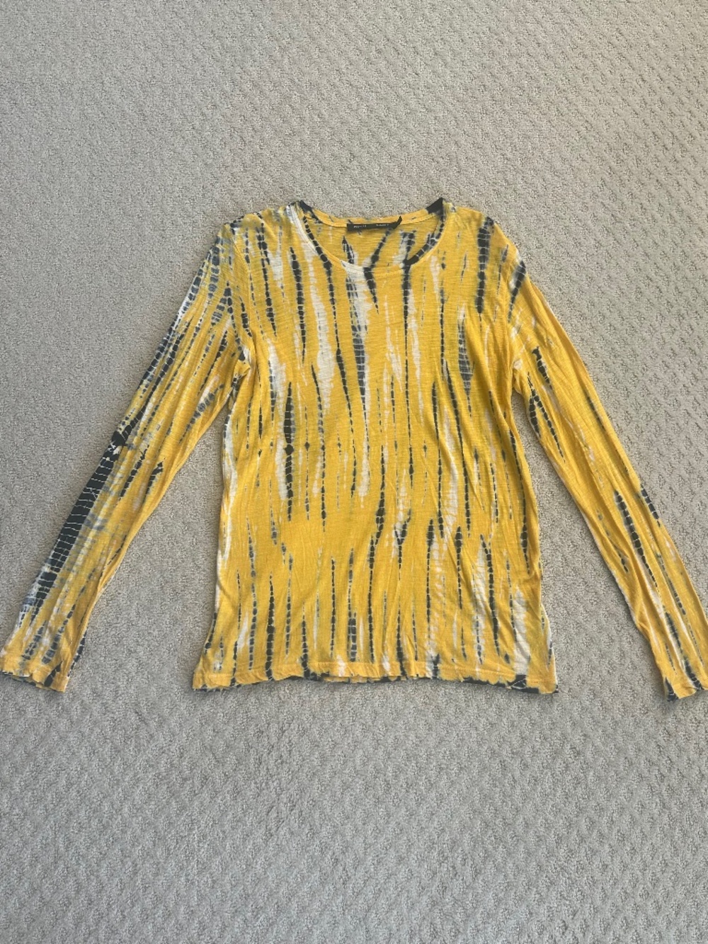 Proenza Schouler Tie-Dye Long Sleeve Cotton Jersey Top L Lightweight Stretch USA